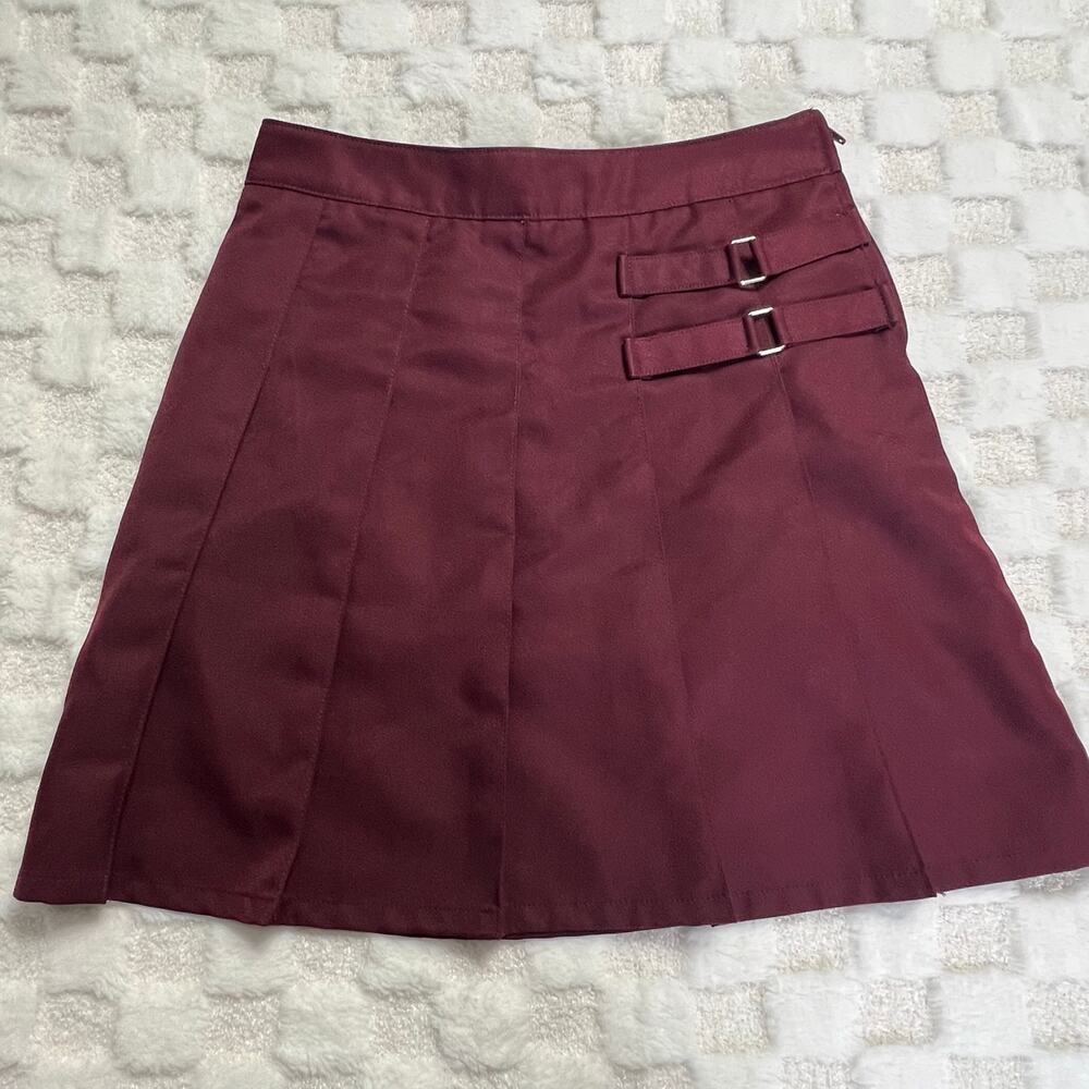 French Toast Girls Skort Size 14 Burgundy Pleated School Uniform Buckle Skirt